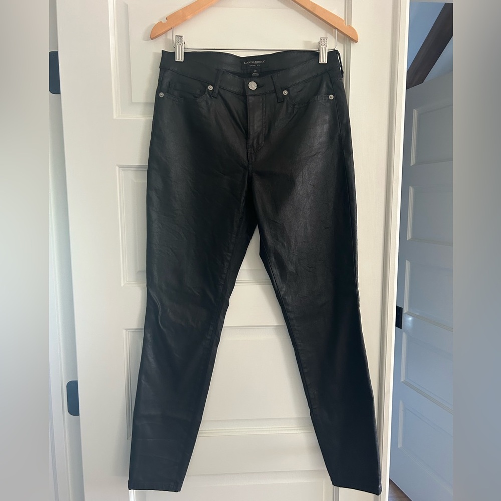 Banana Republic Coated Black skinny Jeans Sz 28